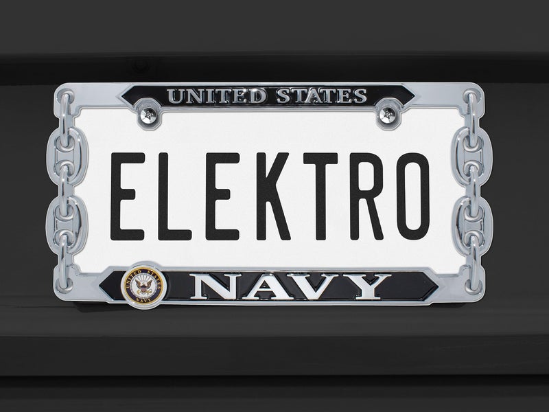 Elektroplate Officially Licensed â€“ United States Navy Chrome-Plated All-Metal Standard Size Premium 3D License Plate Frame Tag Holder for Cars/SUVs/Trucks Weather-Proof Automotive Accessory - Image 2